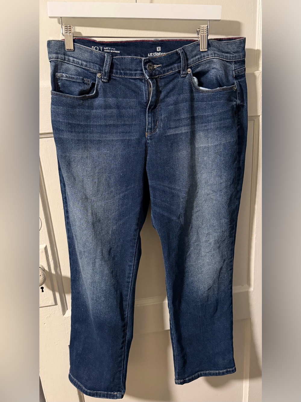 Liz Claiborne City Fit Skinny Boyfriend Mid-Rise Cropped Stretch Jeans Size 10T